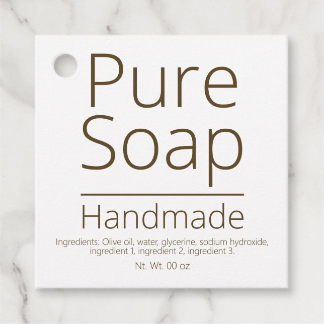 Vegane Seifenfabrik in reinem Kastil Geschenkanhänger (Vorderseite)