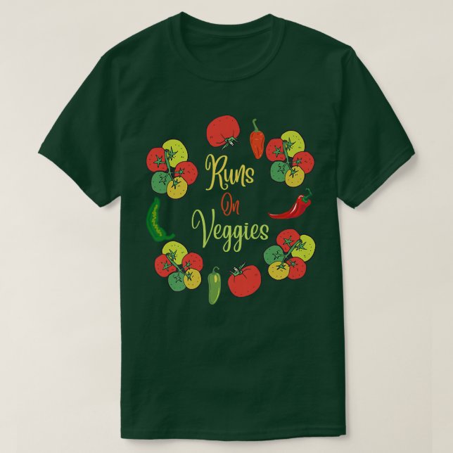 Vegane Sonnenstrahlen auf Veggies Vegetarisches Ge T-Shirt (Design vorne)