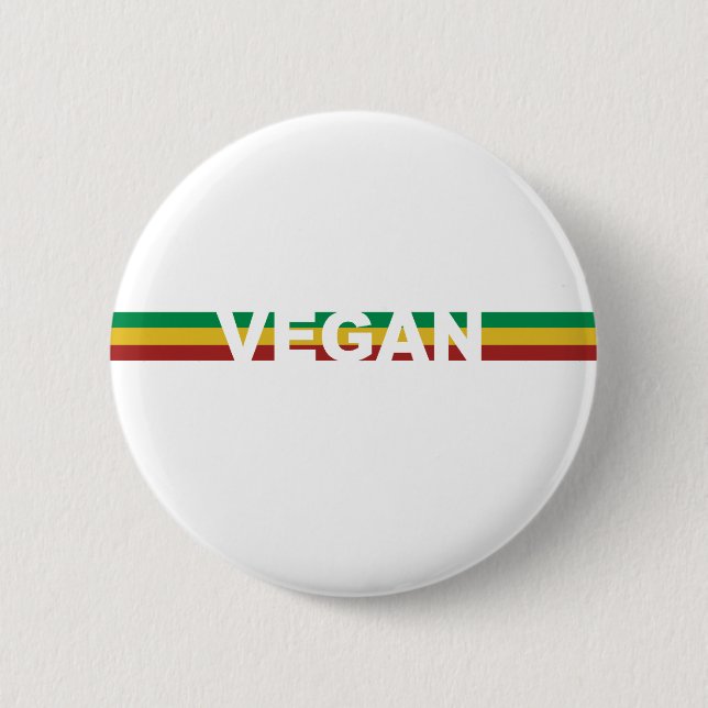 Vegane Streifen Rasta Button (Vorderseite)
