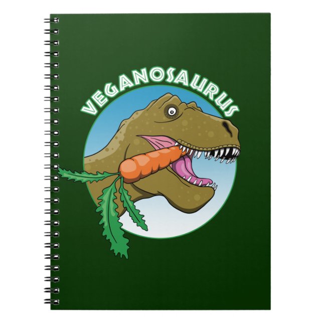 Vegane T-Rex - Veganismus Spaß Notizblock (Vorderseite)
