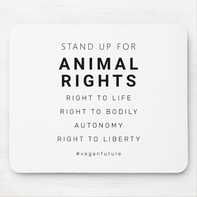 Vegane Tierrechte - Minimale Typografie Mousepad (Vorne)