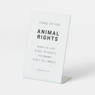Vegane Tierrechte - Minimale Typografie Sockelschild