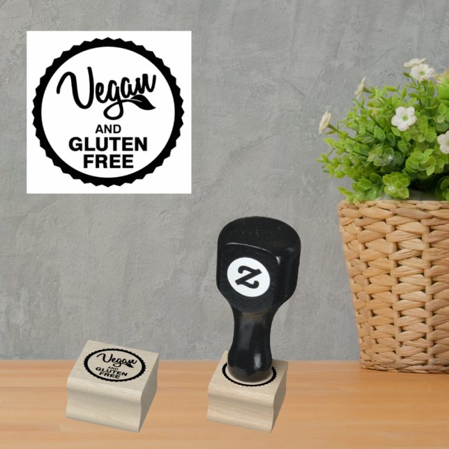 Vegane und glutenfreie Kennzeichnung von Erzeugnis Gummistempel (Von Creator hochgeladen)