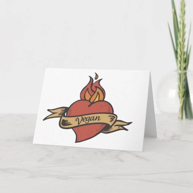 Vegane Valentinstag-Karte Feiertagskarte (Vorderseite)