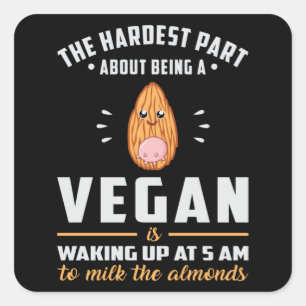 Vegane Vegetarier Veganismus Veggie Gemüse Geschen Quadratischer Aufkleber