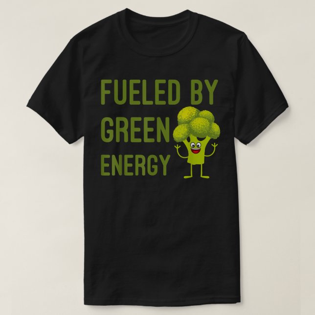 Vegane Vegetarier-Veggies, die durch grüne Energie T-Shirt (Design vorne)