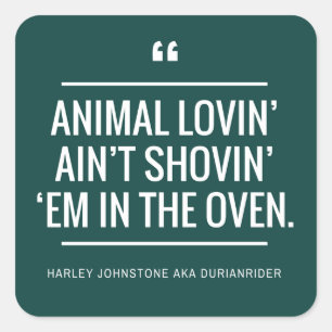 Vegane vegetarische Aufklebertierrechtliebhaber Quadratischer Aufkleber