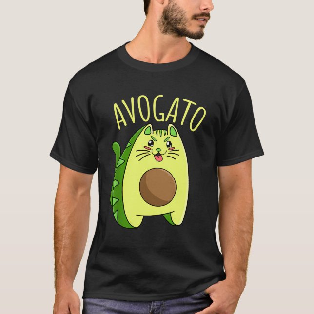 Vegane vegetarische Katze aus Avocado Avogato Cat  T-Shirt (Vorderseite)