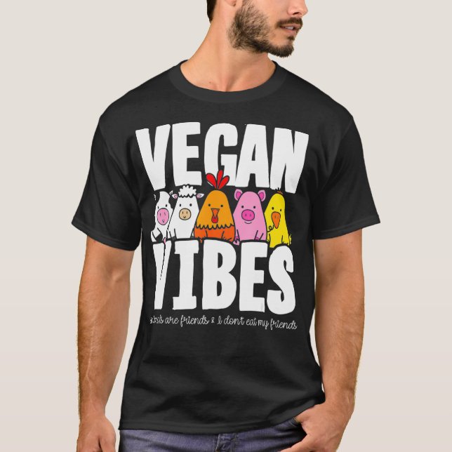Vegane vegetarische Landtiere Pflanze auf Ernährun T-Shirt (Vorderseite)