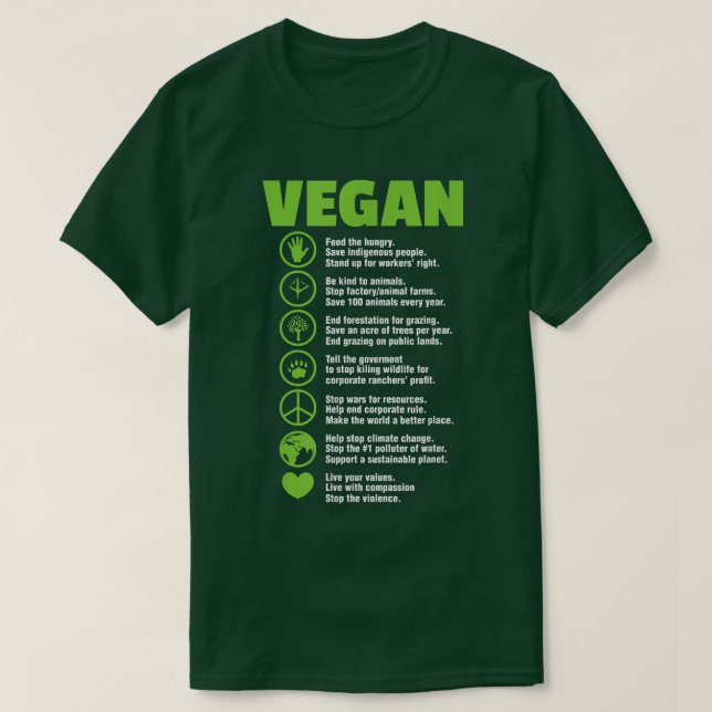 Vegane vegetarische Veganismus Pflanzenbasierte Er T-Shirt (Design vorne)