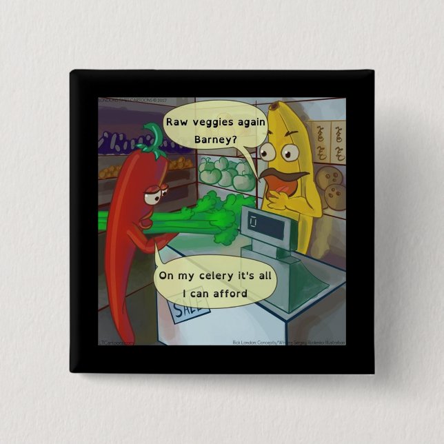 Vegane Veggie Shopping Funny Button (Vorderseite)