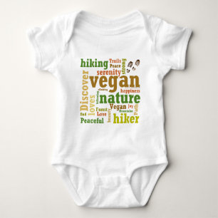 Vegane Wanderung Word Cloud Baby Strampler
