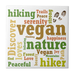Vegane Wanderung Word Cloud Fliese