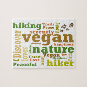 Vegane Wanderung Word Cloud Puzzle