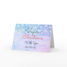 Vegane Weihnachtsgrüßkarte für vegane