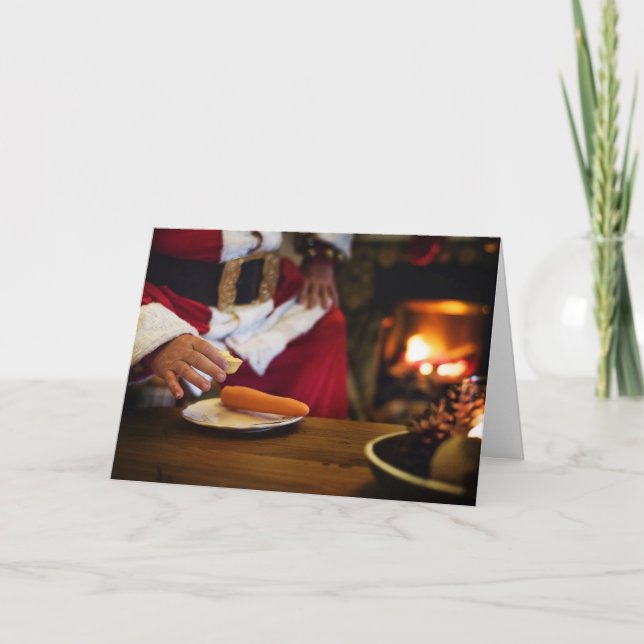 Vegane Weihnachtskarte Feiertagskarte (Vorderseite)