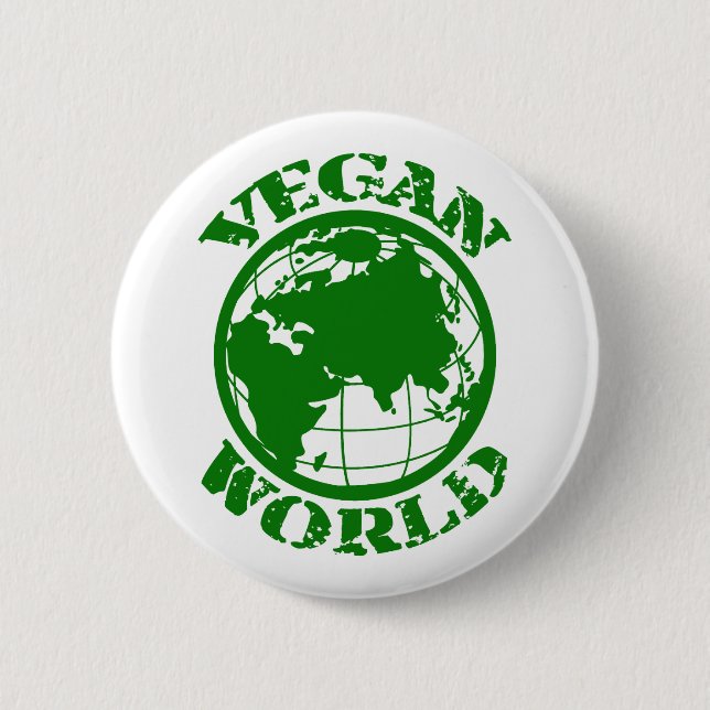 Vegane Welt Button (Vorderseite)
