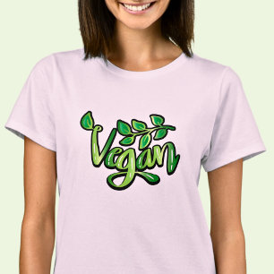 Vegane Word Typografie auf Rosa (oder andere Farbe T-Shirt