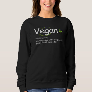 Vegane Wörterbuch-Definition Lustiges veganes Lebe Sweatshirt