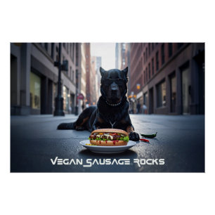 VEGANE WURST ROCKS - LUSTIG POSTER
