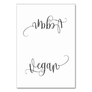 Vegane Zehntelkarte Tischnummer