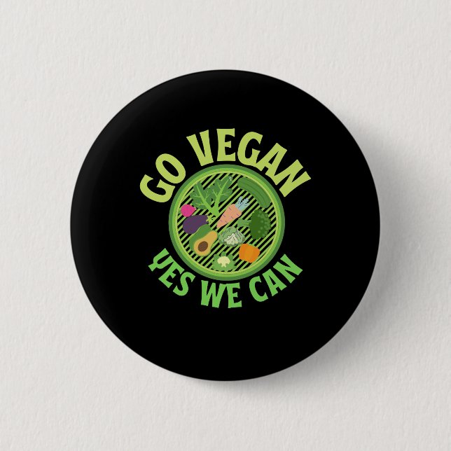 Veganen Ja, wir können Button (Vorderseite)
