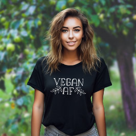Veganer AF, Minimalistische Blätter T-Shirt