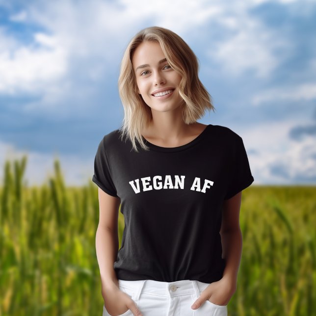 Veganer AF, Minimalistische Buchstaben T-Shirt (Von Creator hochgeladen)