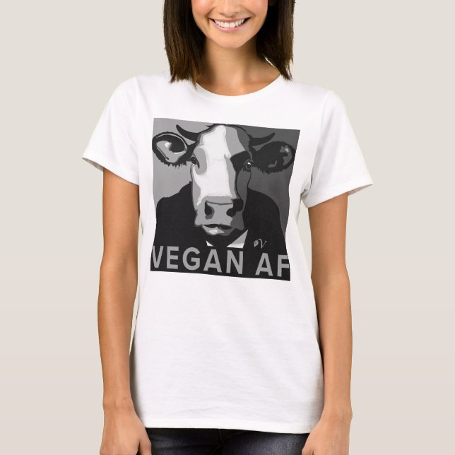 Veganer AF Pop Kunsthemd in Schwarz/Weiß T-Shirt (Vorderseite)