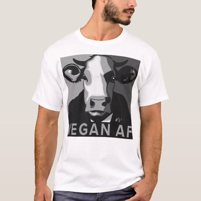 Veganer AF Pop Kunsthemd in Schwarz/Weiß T-Shirt (Vorderseite)