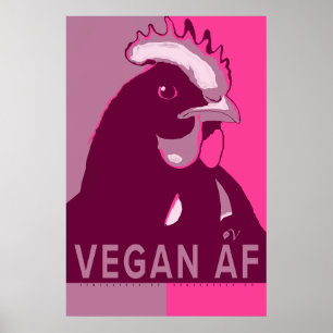 Veganer AF Rosa Camouflage Pop Art Hühnerposter Poster