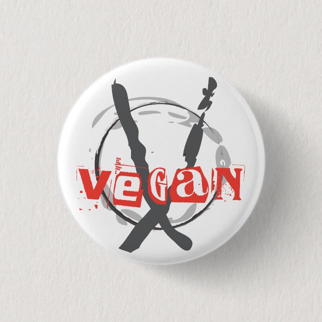 Veganer Anarchist Button (Vorderseite)