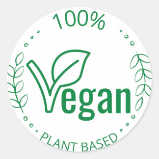 veganer Aufkleber auf 100%iger Pflanze