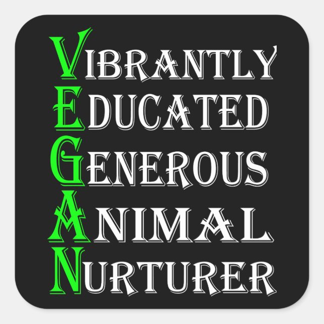 Veganer Aufkleber für Tierliebhaber, Vegan (Vorderseite)