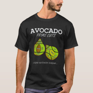 Veganer Avocado Prime Cuts Vegetarischer Metzger V T-Shirt