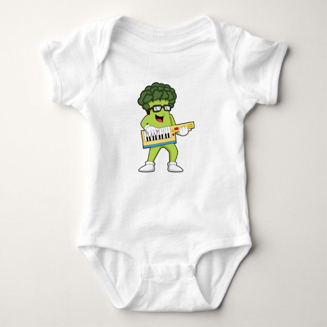 Veganer Broccoli bei Gitarre Baby Strampler (Vorderseite)