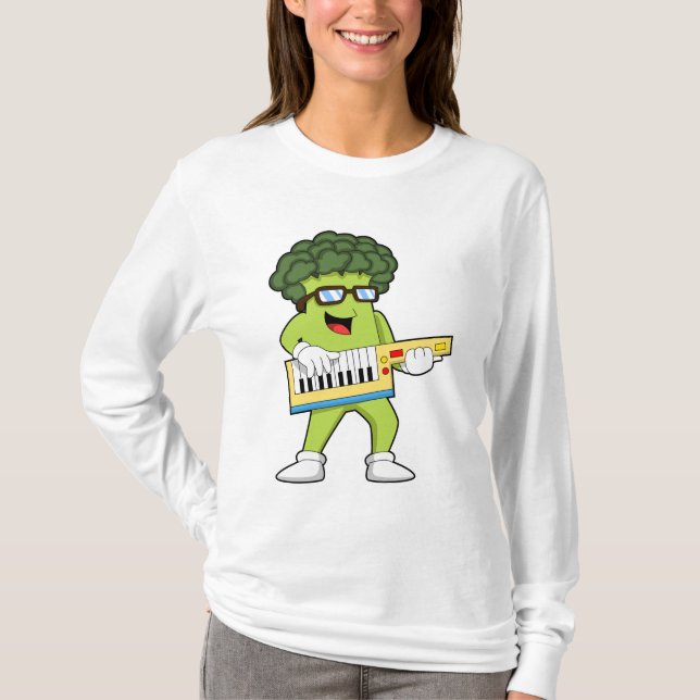 Veganer Broccoli bei Gitarre T-Shirt (Vorderseite)