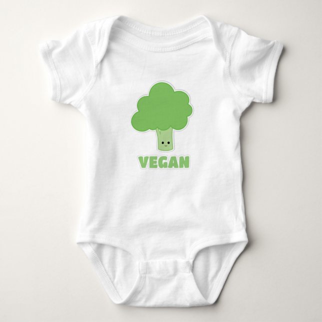 Veganer Brokkoli Baby Strampler (Vorderseite)