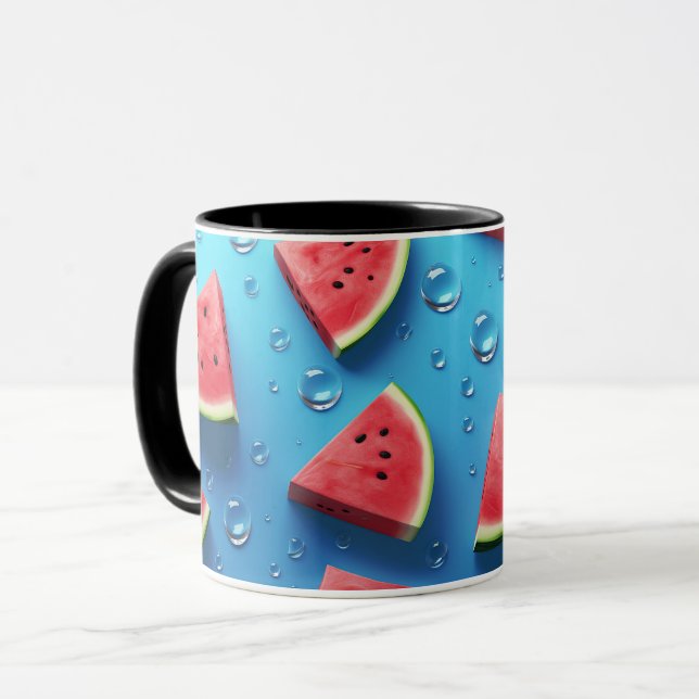 Veganer Cartoon Obst Niedlich Wassermelone Tasse (Vorderseite Links)