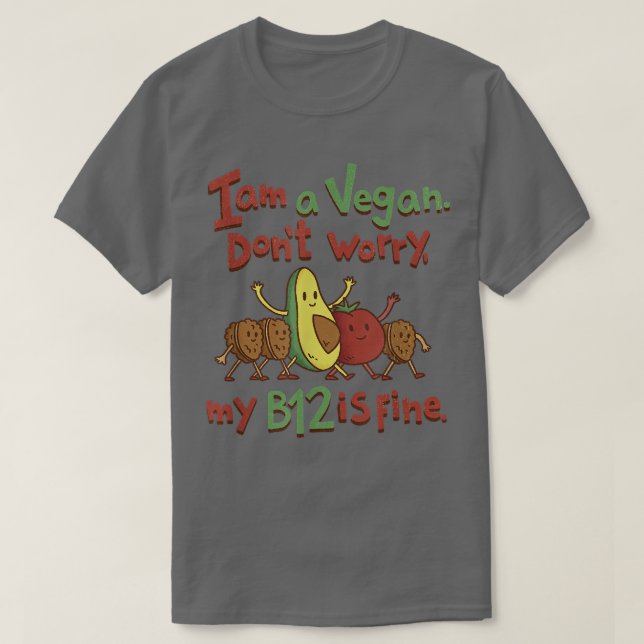 Veganer Cartoon T-Shirt (Design vorne)