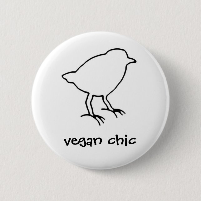 veganer Chicknopf Button (Vorderseite)