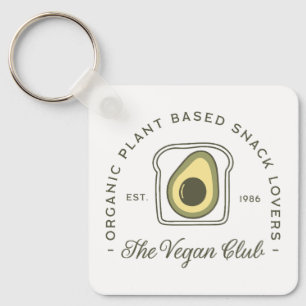 Veganer Club pflanzliche Avocado-Toast Schlüsselanhänger