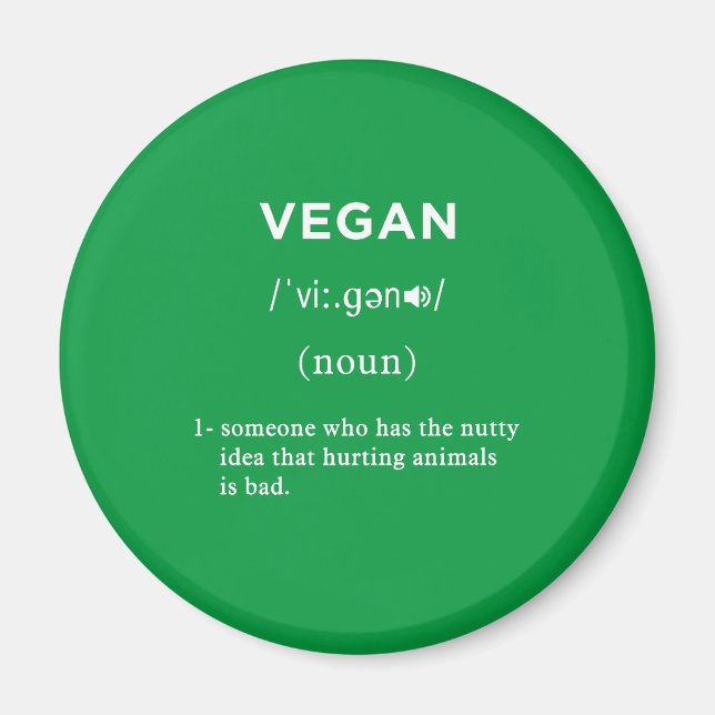 veganer Definitionsgrüner Kreis Magnet (Vorne)