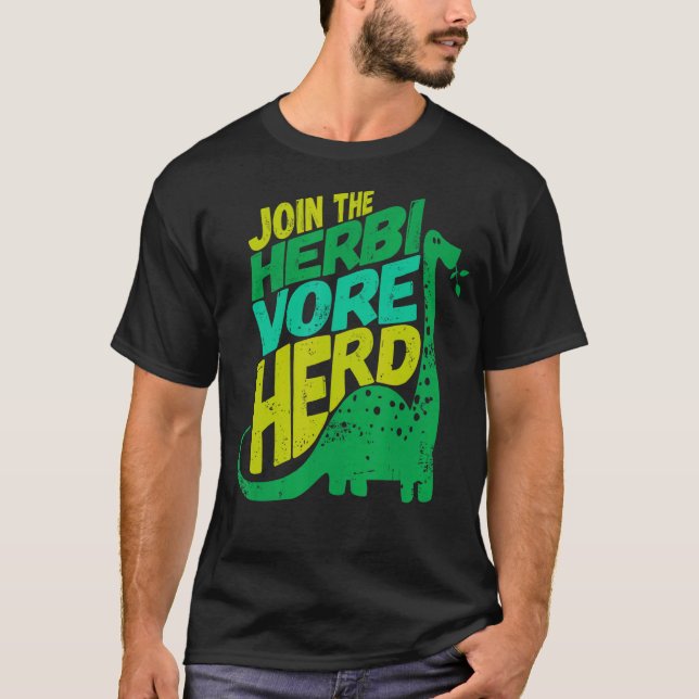 Veganer Dinosaurier in der Herbivore Herd Vegetari T-Shirt (Vorderseite)