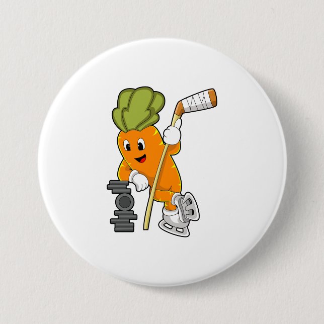 Veganer Eishockey-Eishockeystick Button (Vorderseite)