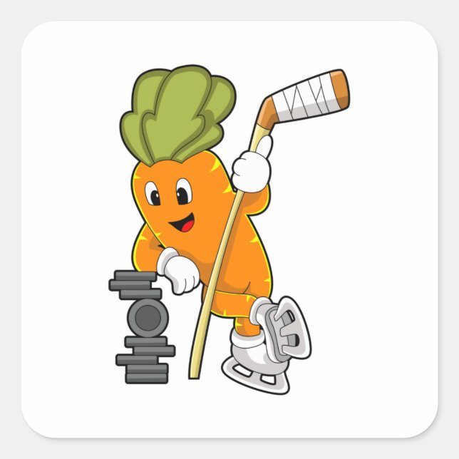 Veganer Eishockey-Eishockeystick Quadratischer Aufkleber (Vorderseite)