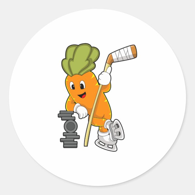 Veganer Eishockey-Eishockeystick Runder Aufkleber (Vorderseite)