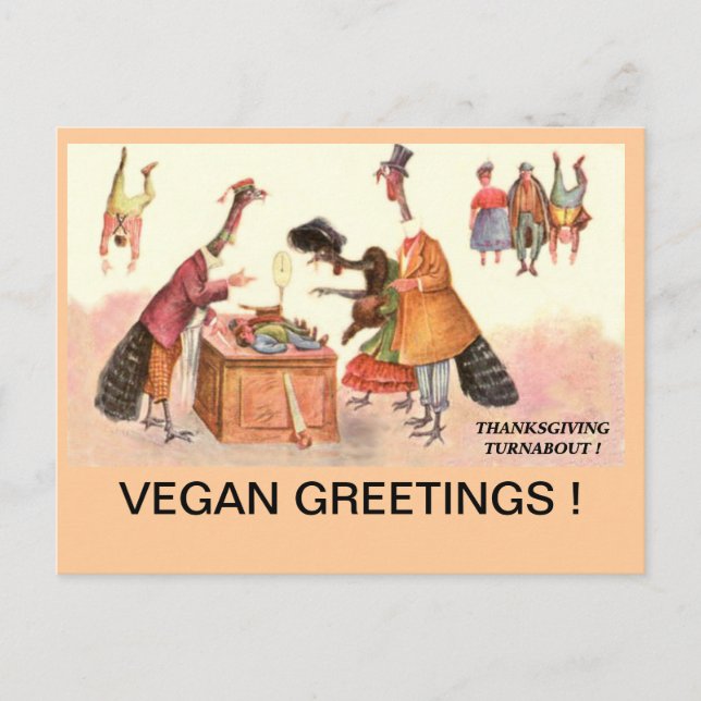 VEGANER ERNTEDANK Postkarte (Vorderseite)