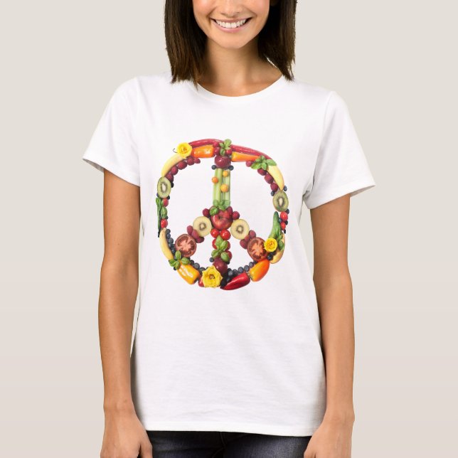 Veganer Frieden T-Shirt (Vorderseite)