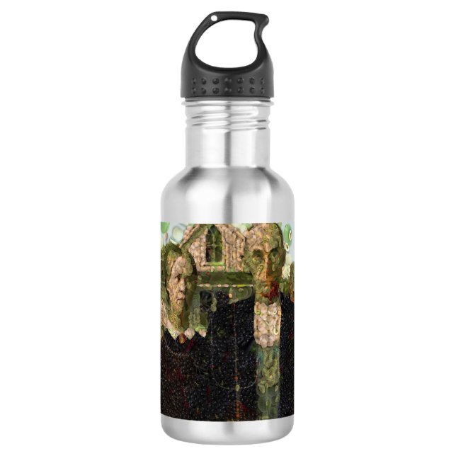 Veganer gotischer Kunstlöffel Edelstahlflasche (Vorderseite)
